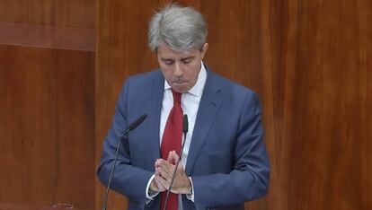 Ángel Garrido, en el pleno de la Asamblea de Madrid.