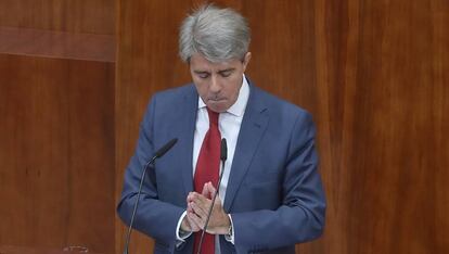 Ángel Garrido, en el pleno de la Asamblea de Madrid. 