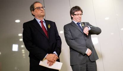 Quim Torra i Carles Puigdemont, a Berlín al maig del 2018.