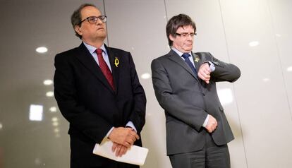 Quim Torra y Carles Puigdemont en Berlín en mayo de 2018.