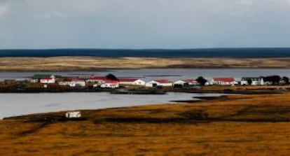 Goose Green, the third largest settlement in the Falkland Islands.