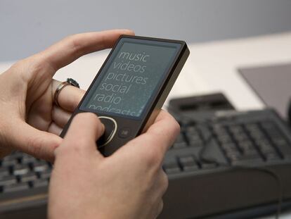 Reproductor digital Zune de Microsoft.