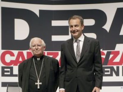 El expresidente del Gobierno José Luis Rodríguez Zapatero, en Ávila con el cardenal Antonio Cañizares