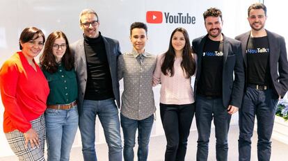 De izquierda a derecha, Rosa Garalva, Kathy Martínez, David Calle, Jesús  Cibantos, Natalia Machuca, Fran Monaj y Carlos Monaj.