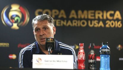 Tata Martino, durante una rueda de prensa en Estados Unidos.