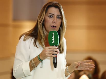La presidenta de la Junta y candidata a la reelección, Susana Díaz, en Granada.
 
 