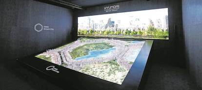 Maqueta y presentación virtual de la smart city de Hyundai.