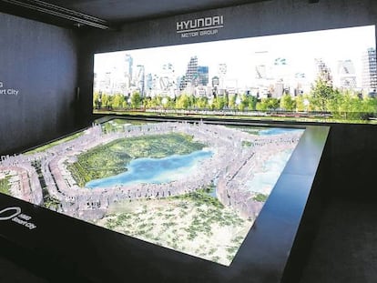 Maqueta y presentación virtual de la smart city de Hyundai.