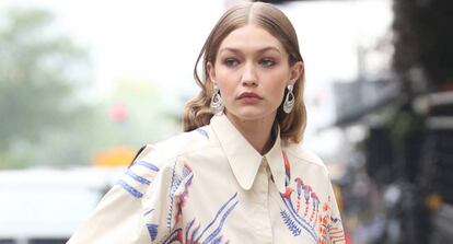 La supermodelo Gigi Hadid durante una sesión de fotos en Nueva York en junio de este año.