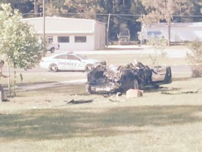 Así quedó el coche que sufrió el accidente mortal.