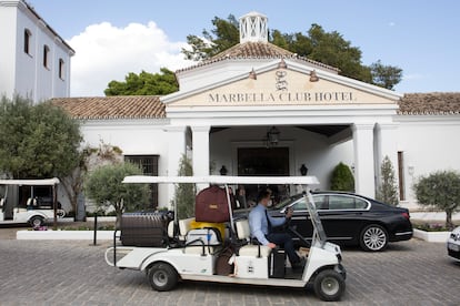 La entrada al hotel de lujo Marbella Club, en la Costa del Sol. 