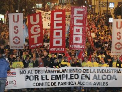 Manifestaci&oacute;n el 11 de diciembre en Avil&eacute;s por el futuro de Alcoa.