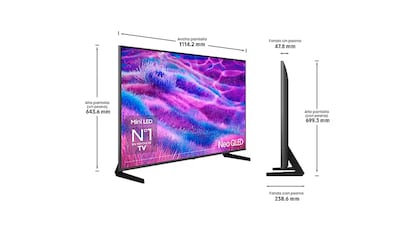 Samsung TV on white background.
