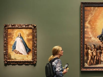 'Inmaculada Concepción' (1625-1630) e 'Inmaculada niña' (1656), ambas de Zurbarán, en el Museo del Prado.