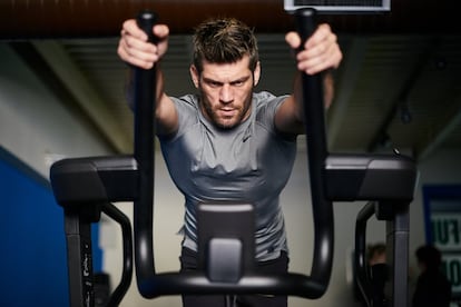 Clemente Russo, embajador de 'technogym', en un entrenamiento.