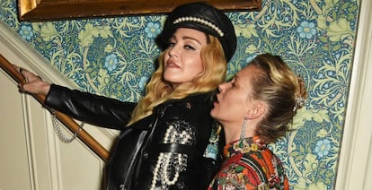 Madonna y Kate Moss en la fiesta de Edward Enninful, este jueves en Londres.