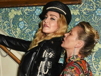 Madonna y Kate Moss en la fiesta de Edward Enninful, este jueves en Londres.