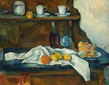 La monográfica sobre el pintor Paul Cézanne (1839-1906) que acoge el museo Thyssen de Madrid supone el regreso del maestro francés 30 años después desde la última monográfica, celebrada también en Madrid en 1984. La pinacoteca madrileña ha necesitado casi año y medio para reunir las obras, en su mayoría prestadas, como 'El aparador' (1877-79), un óleo cedido por el Szépmüvésti Múzeum, de Budapest.