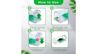 Trampa para ratones sobre fondo blanco.