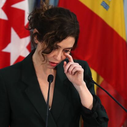 21/02/22. (DVD 1095). La presidenta de la Comunidad de Madrid, Isabel Diaz Ayuso, en la inauguracion de una biblioteca en Boadilla del Monte. Jaime Villanueva.