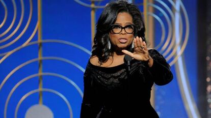 Oprah Winfrey, durante seu discurso no Globo de Ouro