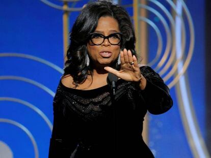 Oprah Winfrey, durante seu discurso no Globo de Ouro