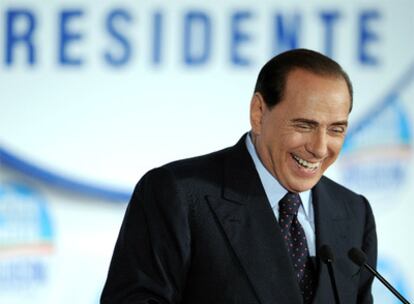 Silvio Berlusconi, tras su victoria electoral en abril pasado.