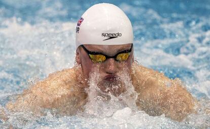 Adam Peaty, campeón del mundo de 100 braza, en los Europeos de piscina corta que se están disputando en Israel.