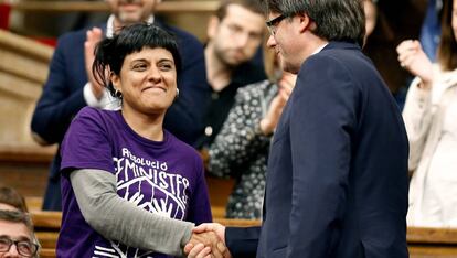 Anna Gabriel i Carles Puigdemont.