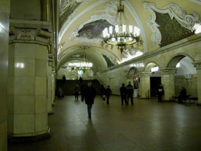 Estación de Komsomólskaya, en la línea Koltsevaya del Metro de Moscú