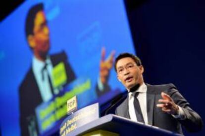 En la imagen, el presidente del FDP, el ministro de Economía Philipp Rösler.