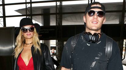 Paris Hilton y su novio, Chris Zylka, a su llegada a Ibiza el pasado 30 de junio.