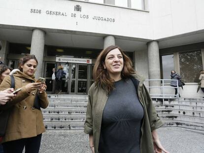 La delegada del Área de Cultura y Deportes del Ayuntamiento, Celia Mayer, a la salida de los juzgados de Plaza Castilla.