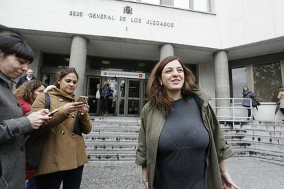 La delegada del Área de Cultura y Deportes del Ayuntamiento, Celia Mayer, a la salida de los juzgados de Plaza Castilla.