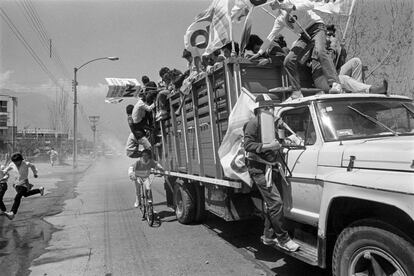 Manifestantes por el 'no' en Santiago.