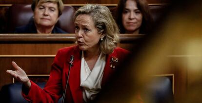 La vicepresidenta primera y ministra de Asuntos Económicos, Nadia Calviño.