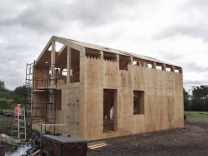 Una WikiHouse en construcción.