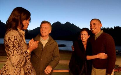 El matrimonio Obama con el presidente argentino y su mujer, durante la visita del entonces presidente de EE UU a Argentina el pasado marzo.