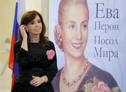 Kirchner, en una muestra sobre Evita en Moscú.