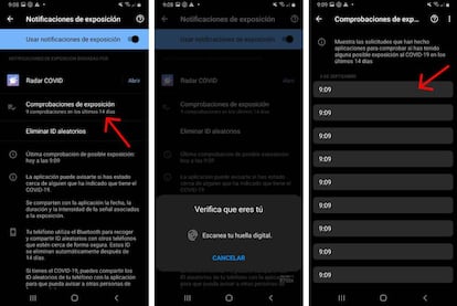 Comprobación de exposición en Android.