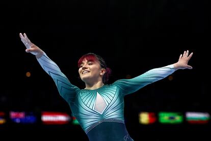 La gimnasta mexicana Alexa Moreno durante el Mundial de Gimnasia, en Amberes, Bélgica.