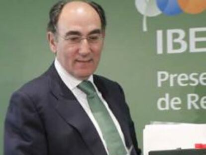 El presidente de Iberdrola, Ignacio Sánchez Galán, en la presentación de resultados