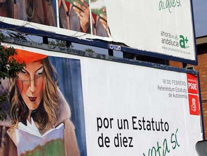 Valla publicitaria a favor del nuevo Estatuto de Andalucía.