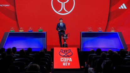 El sorteo de la primera eliminatoria de la Copa del Rey celebrado este martes en la Ciudad del Fútbol de Las Rozas.