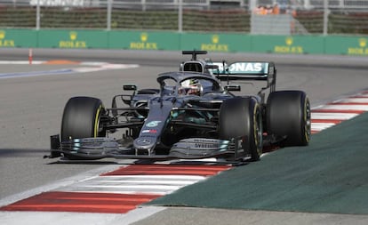 Lewis Hamilton, durante el Gran Premio de Rusia.