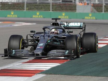 Lewis Hamilton, durante el Gran Premio de Rusia.