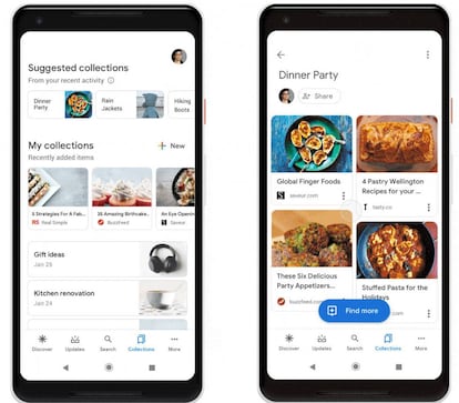Nuevas 'Colecciones' de Google.