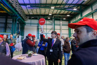 Ambiente en la presentación del proyecto de Airbus Cádiz en la planta de El Puerto de Santa María.