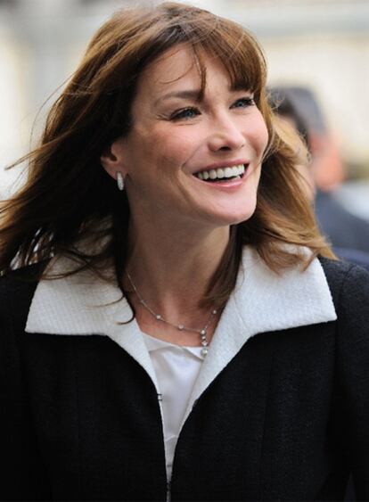 Carla Bruni, este martes durante su visita a Madrid.