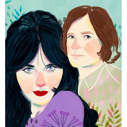 Zooey Deschanel y Ben Gibbard fueron la pareja indie del momento (Ilustración: Marisa Morea).